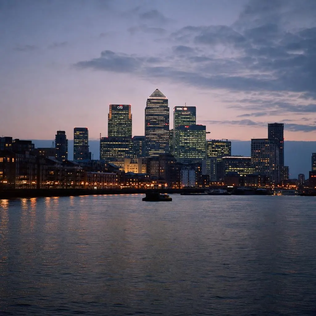 London roads at dusk