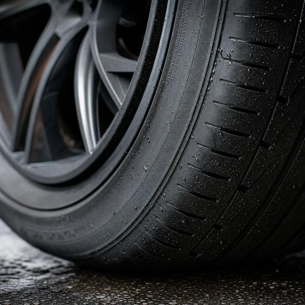 Premium tyre close-up